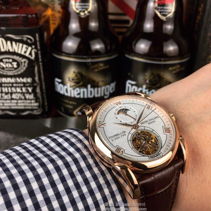 百達翡麗PATEK PHILPPE 全自動機械 牛皮錶帶 男士腕表  wssb3470